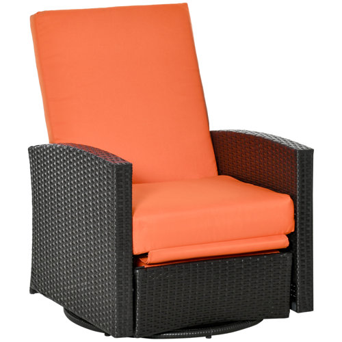 Zipcode Design™ Heffington Swivel Recliner Patio Chair with Cushions